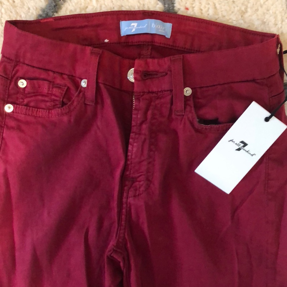 NWT 7 for all mankind Blair  skinny jean oxblood 24
